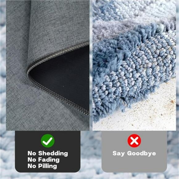 Gray Bathroom Rug Thin Low Profile Bath Mat Non Slip Absorbent Washable Door Car - Picture 6 of 7